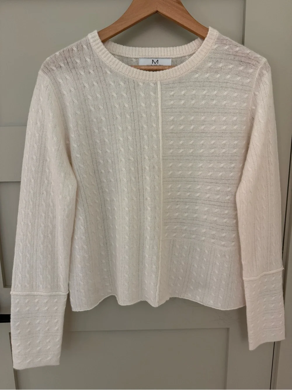 Magaschoni Ivory Cable-Knit Cashmere Sweater size medium - Picture 1 of 5